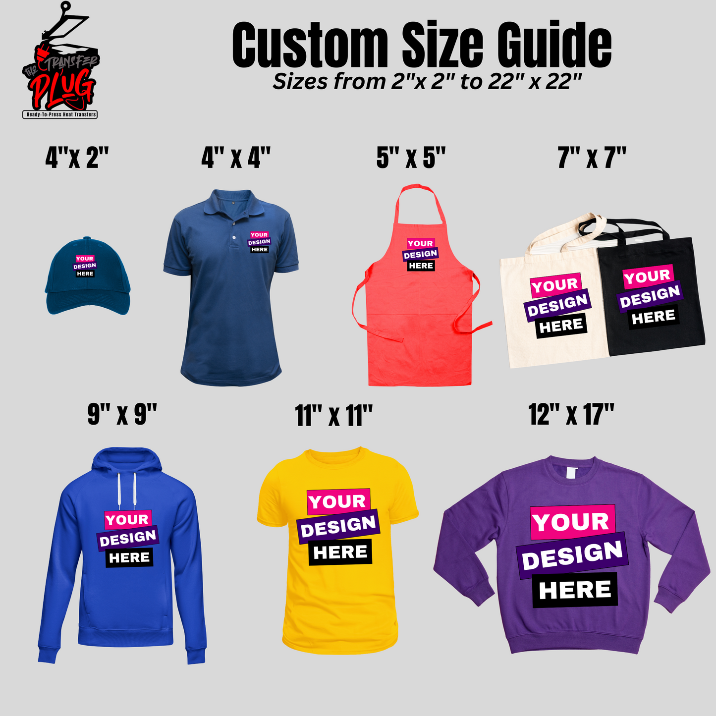 Custom DTF Transfers VARIOUS SIZES/PRODUCTS